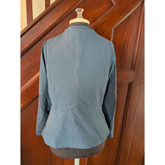 Logo Lori Goldstein Blue Long Sleeve Button-Front WomenS Blazer Jacket L Nwot - Picture 3 of 6